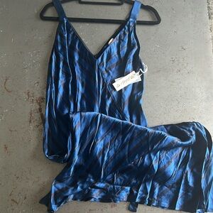 Gold Hawk Midi Stripe Cocktail Slip Dress *NWT*   Blue, Navy, Black  SMALL